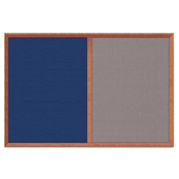 Enclosed Corkboard, 1 Door, 60"x36", 4" Fra, UV3424-BLACK-BUFF